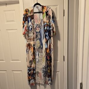 MultiColor Abstract Womens Duster   Size XL